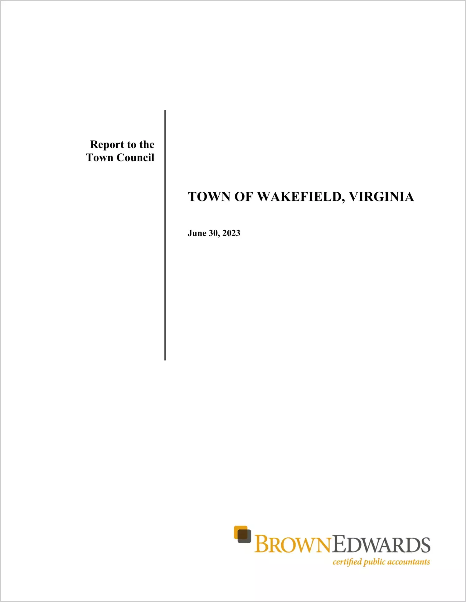 preview of 2023 Management Letter for Town of Wakefield