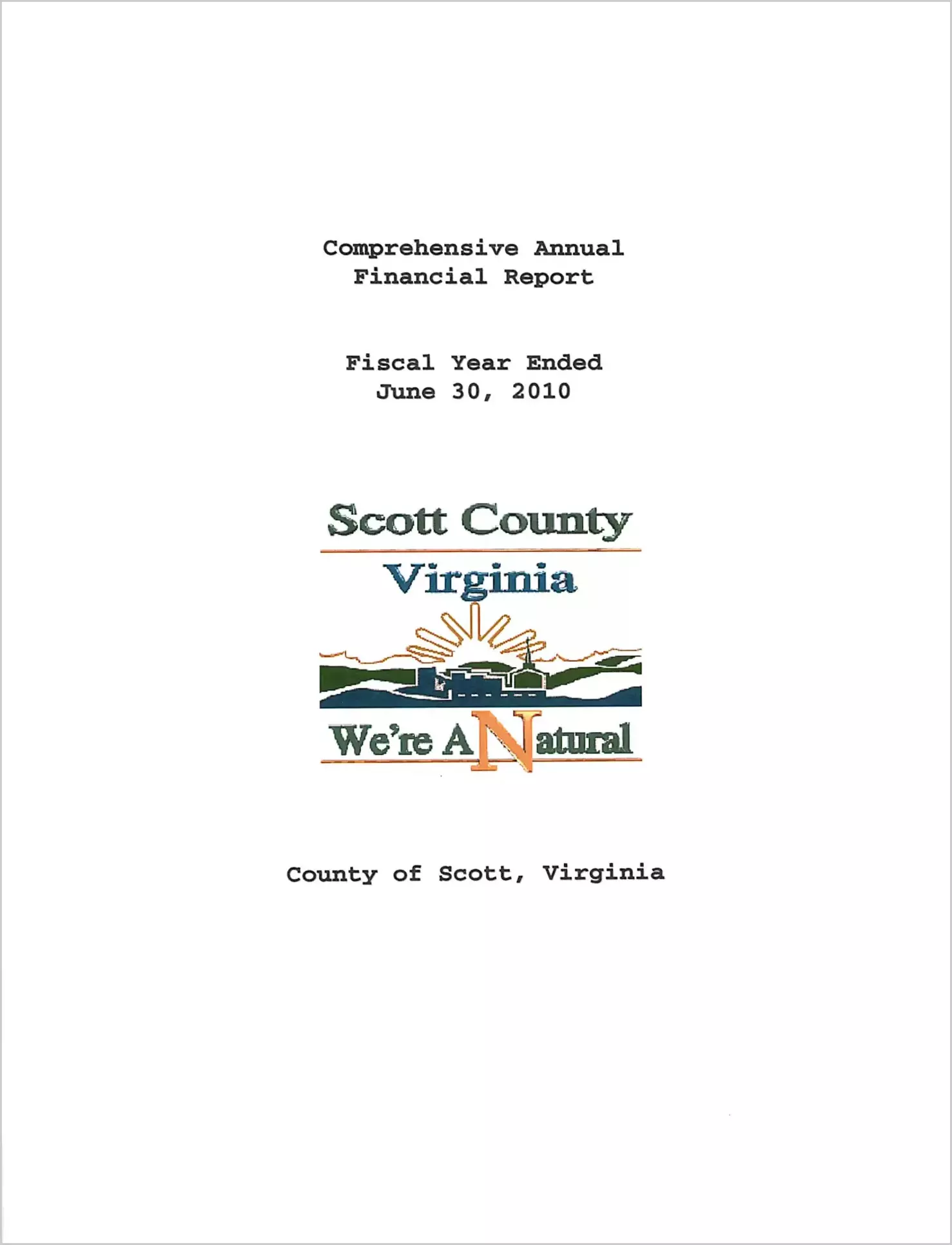 preview of 2010 Annual Financial Report for County of Scott