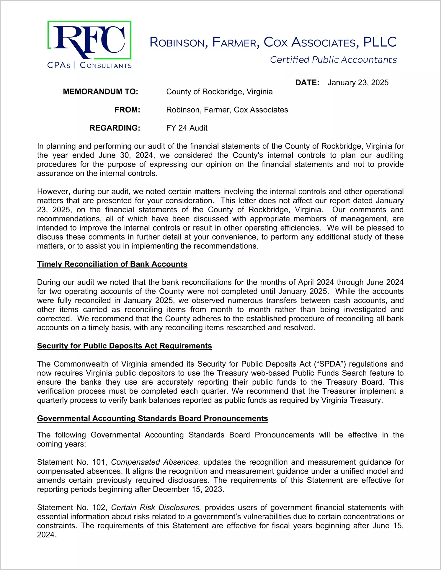 preview of 2024 Management Letter for County of Rockbridge
