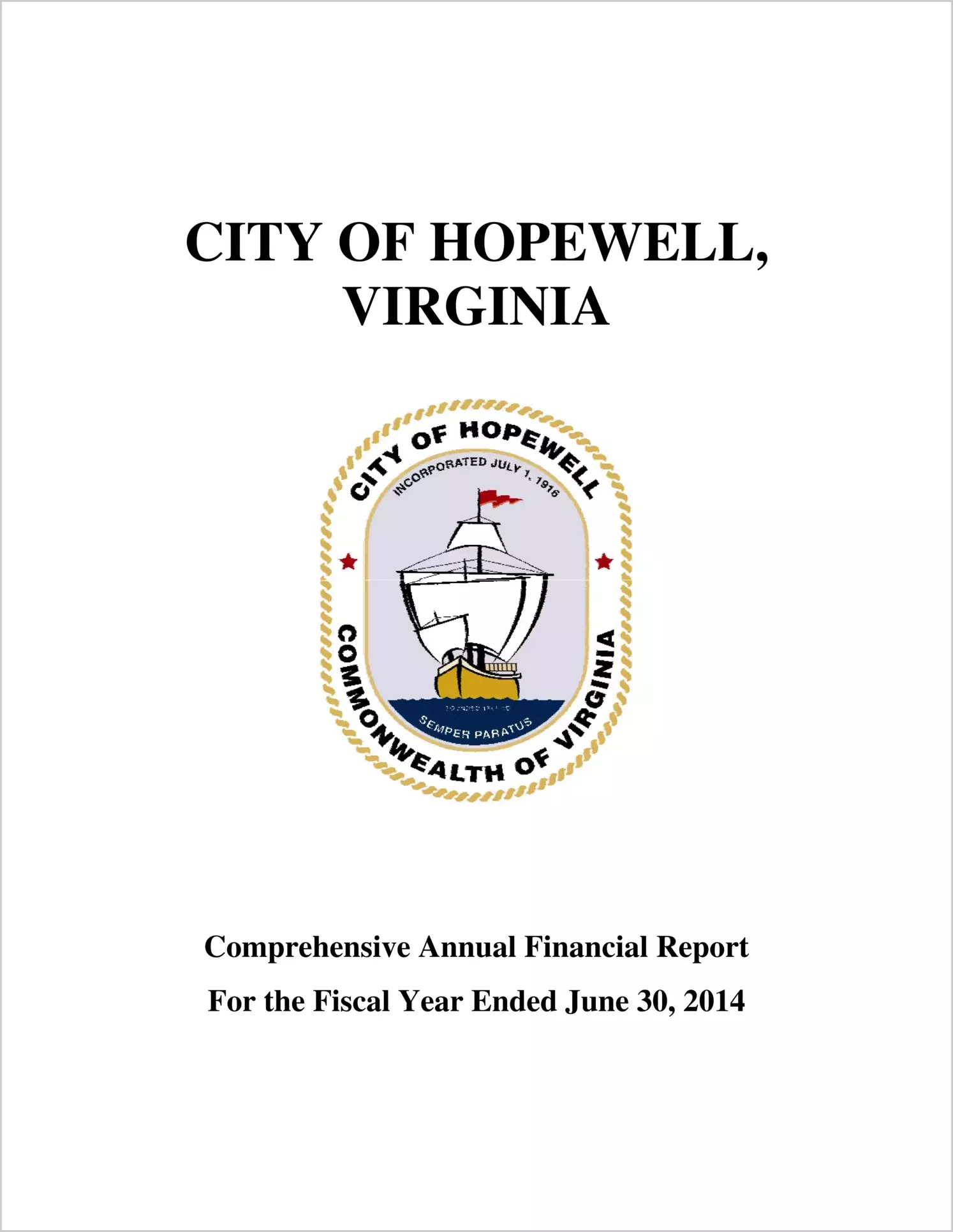 2014 Annual Financial Report for City of Hopewell