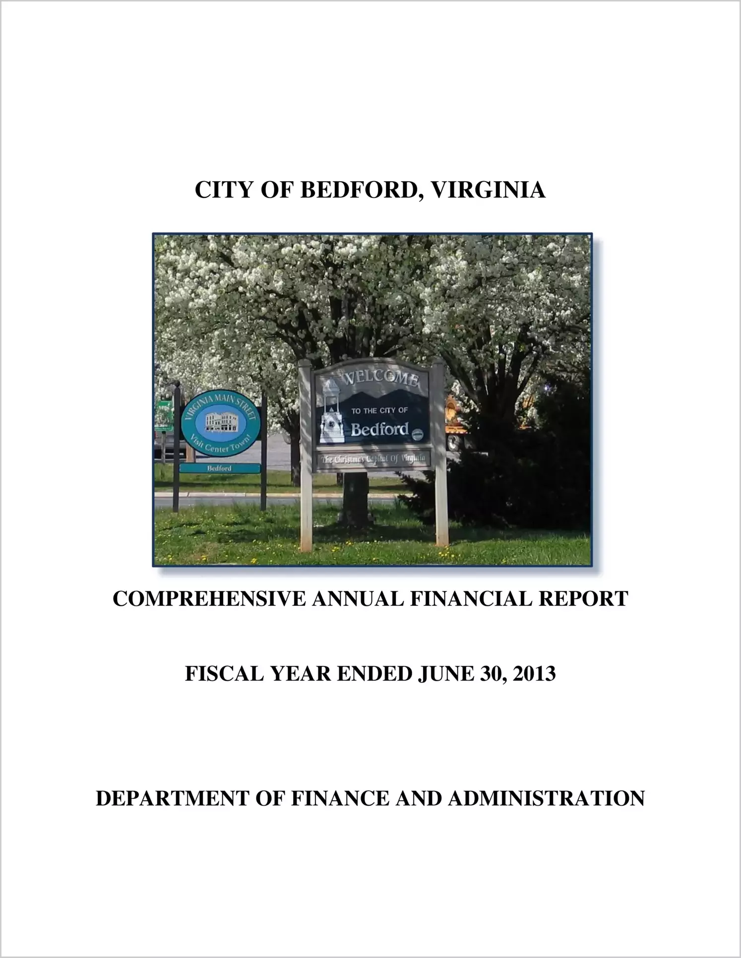2013 Annual Financial Report for City of Bedford