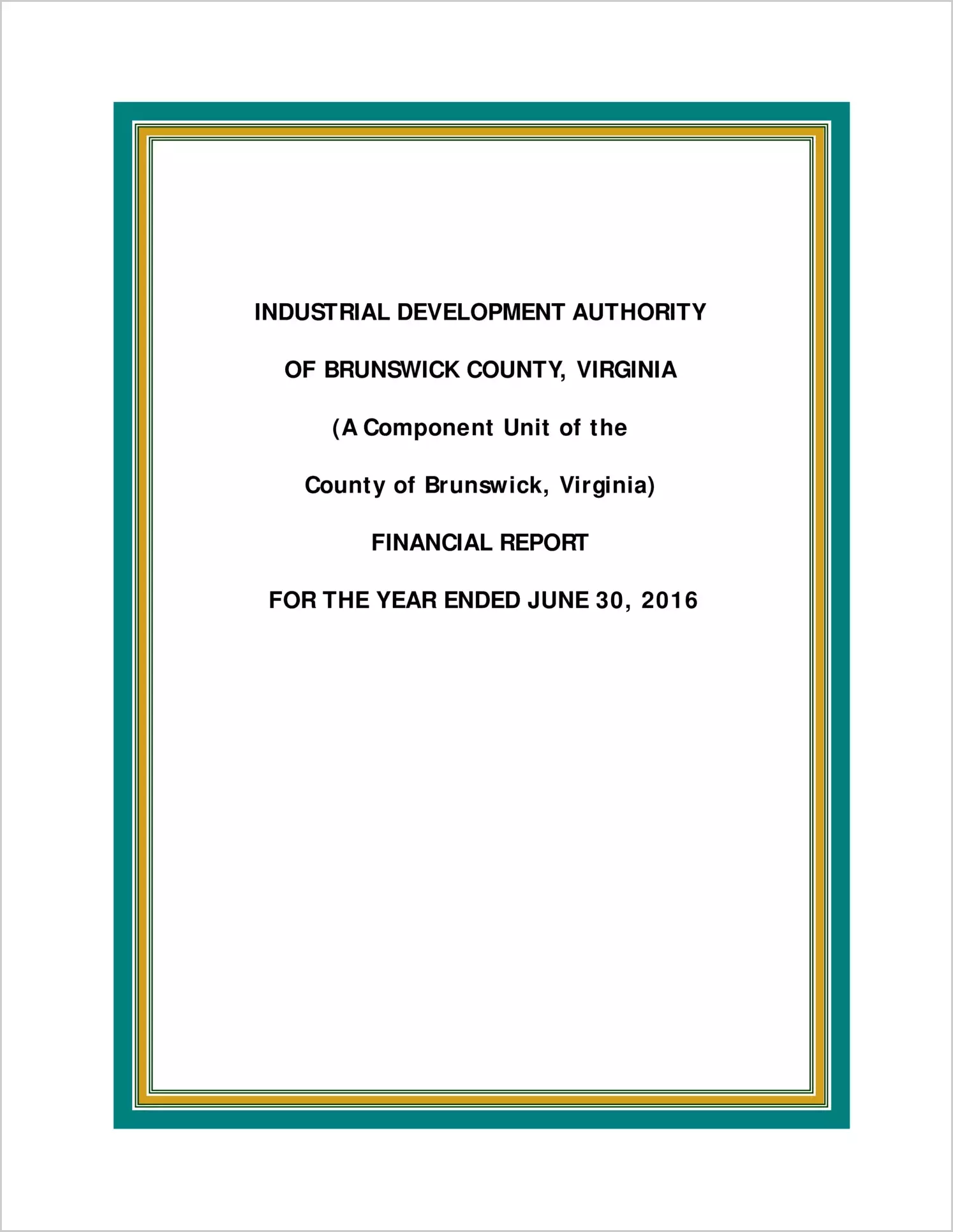 2016 ABC/Other Annual Financial Report  for Brunswick Industrial Development Authority