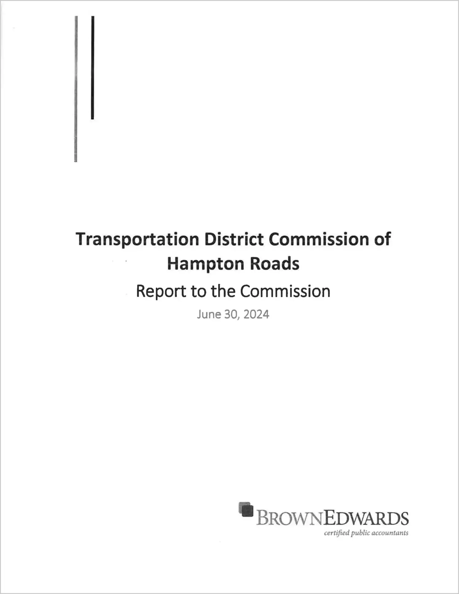 preview of 2024 ABC/Other Management Letter for Transportation District Commission of Hampton Roads