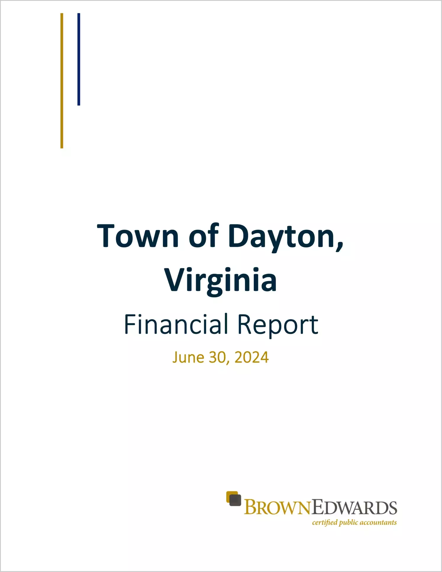 2024 Annual Financial Report for Town of Dayton
