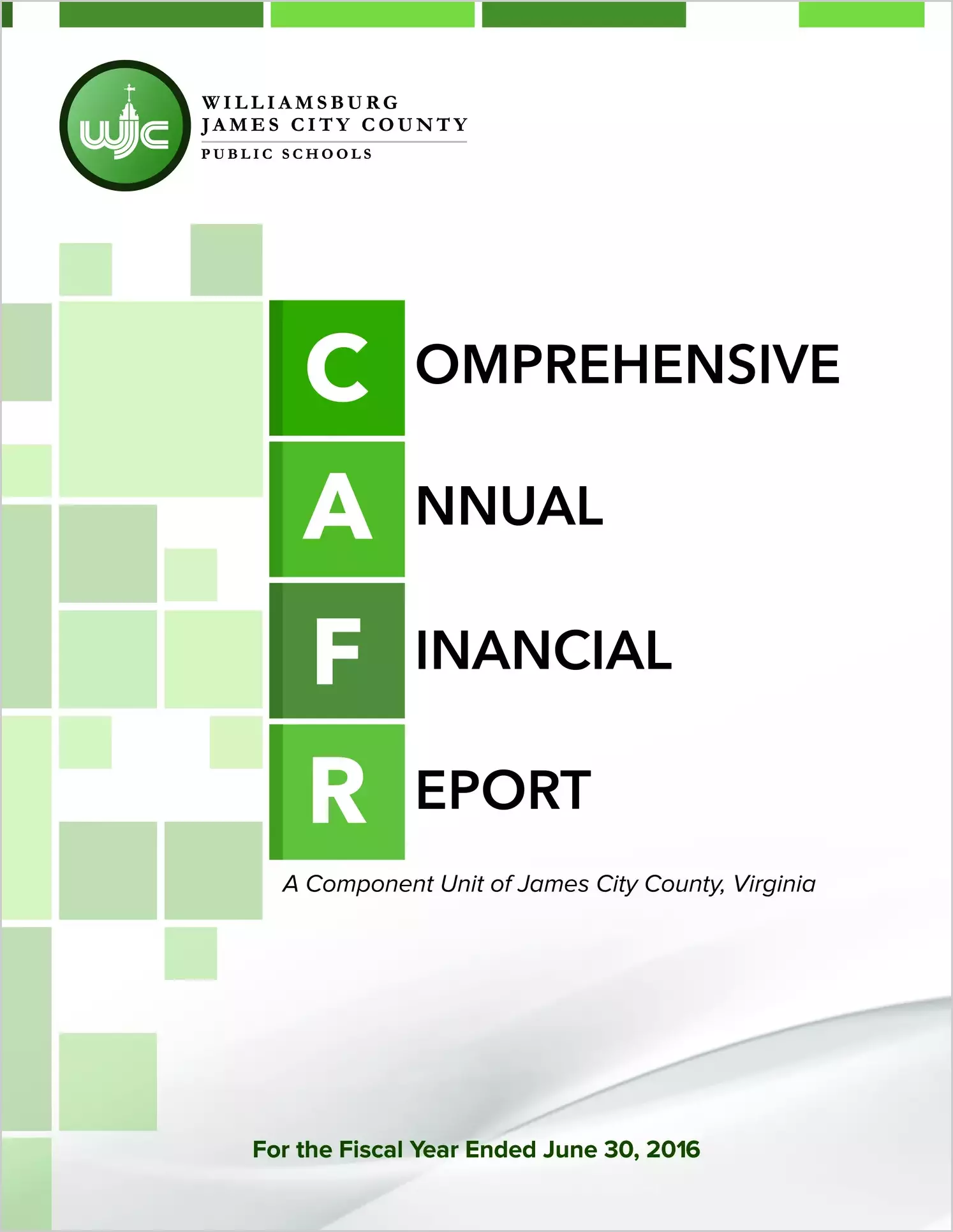 2016 Public Schools Annual Financial Report for City of Williamsburg