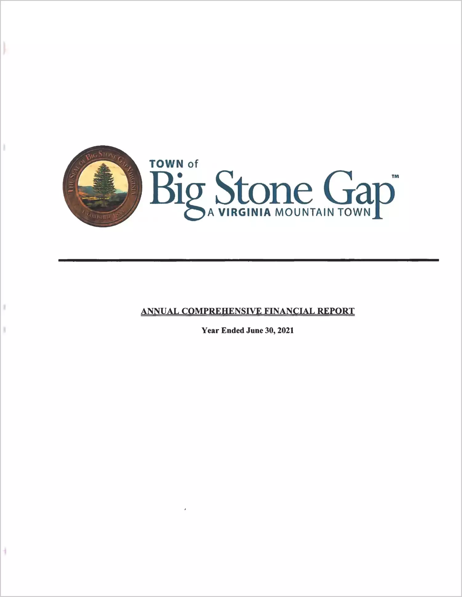 2021 Annual Financial Report for Town of Big Stone Gap