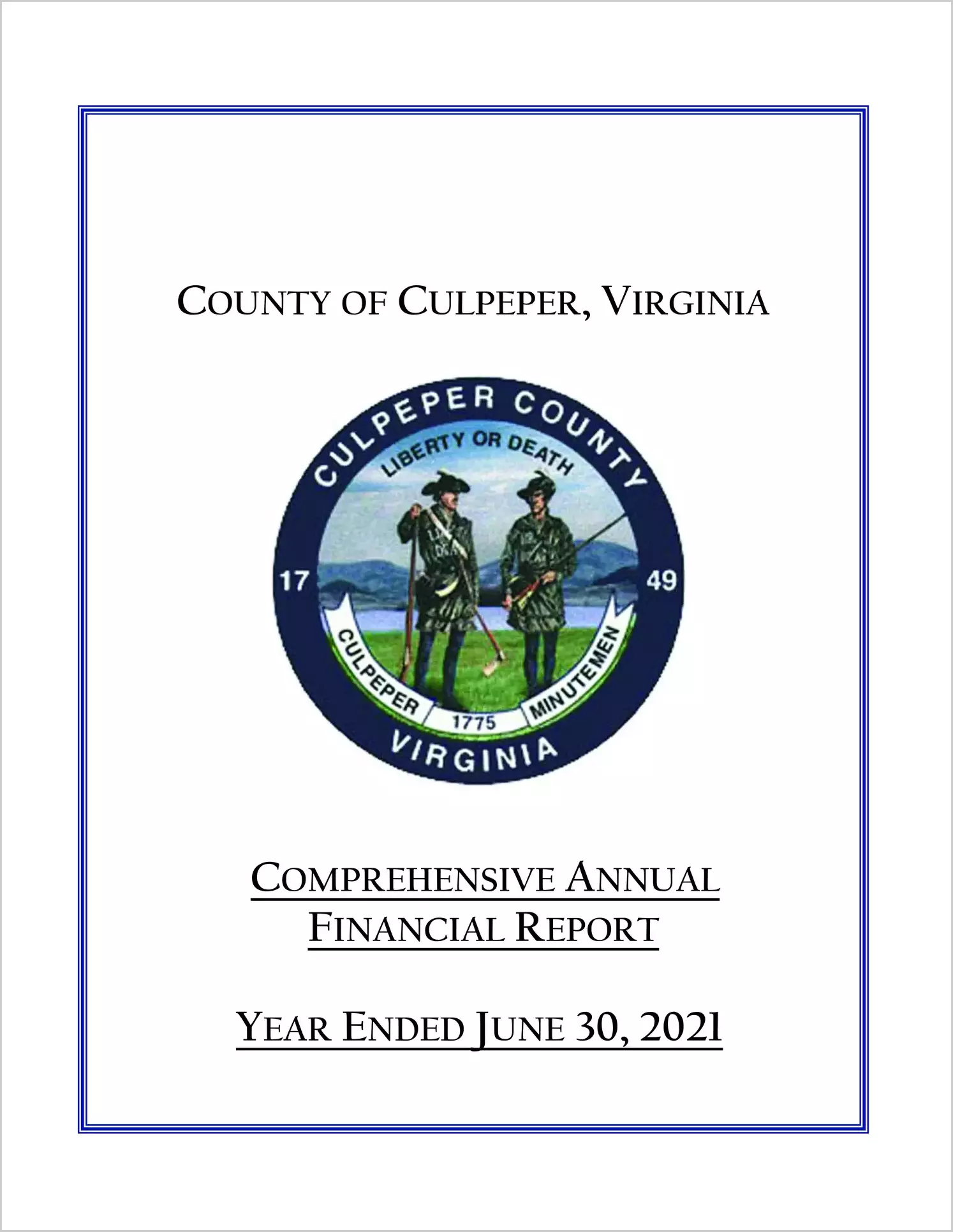 2021 Annual Financial Report for County of Culpeper