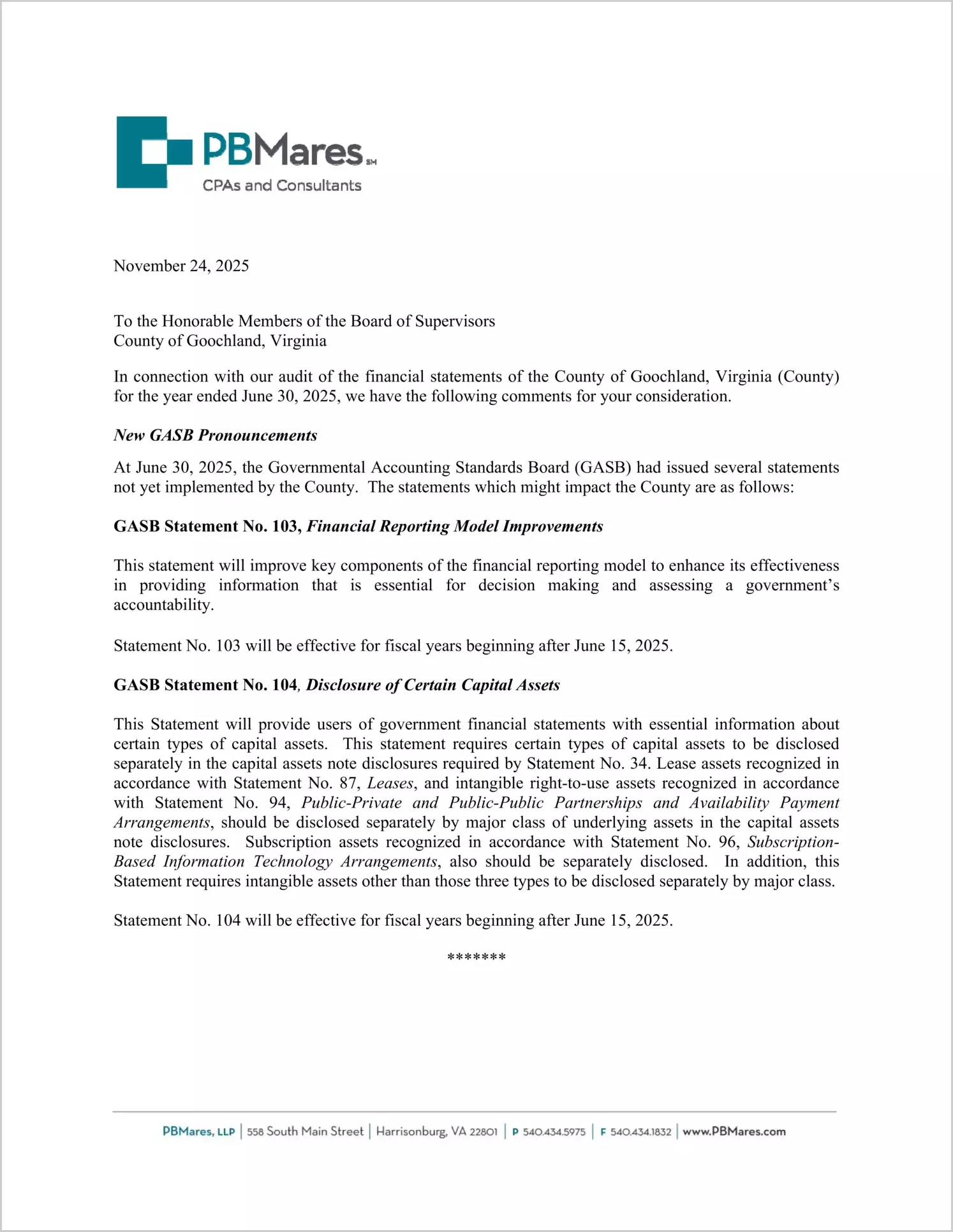 preview of 2025 Management Letter for County of Goochland