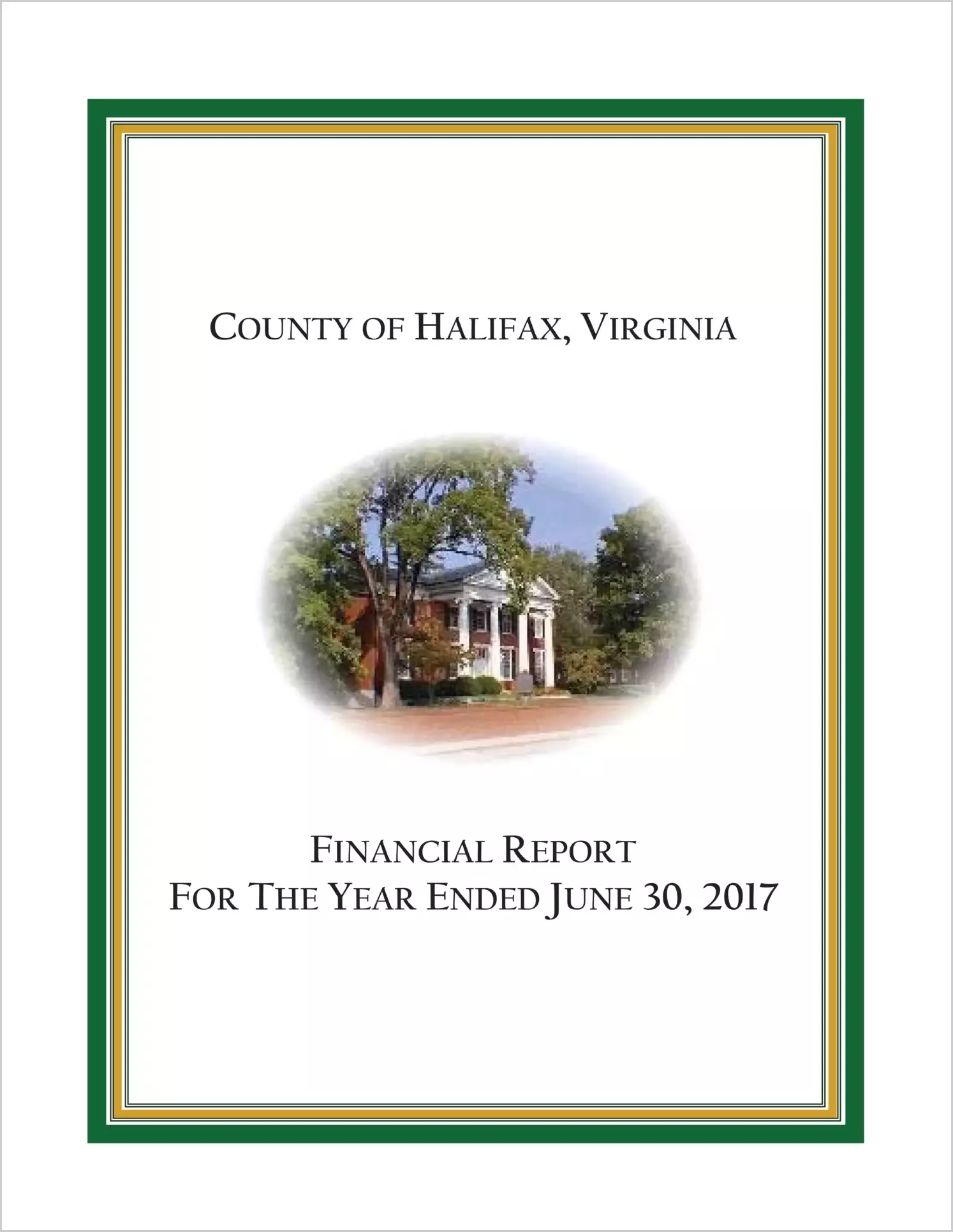 2017 Annual Financial Report for County of Halifax