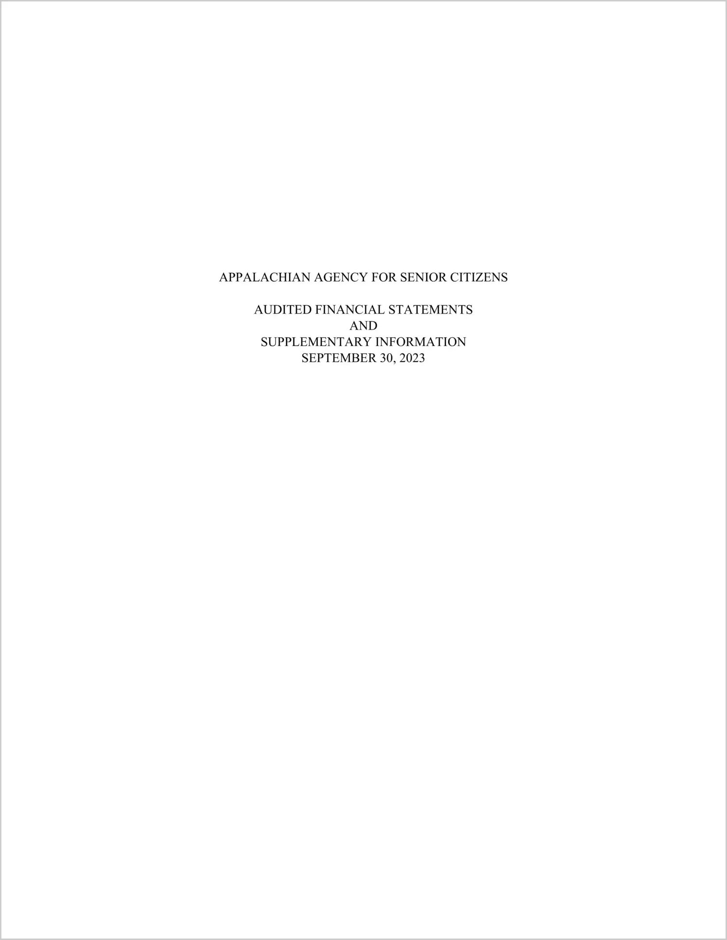 preview of 2023 ABC/Other Annual Financial Report for Appalachian Agency for Senior Citizens