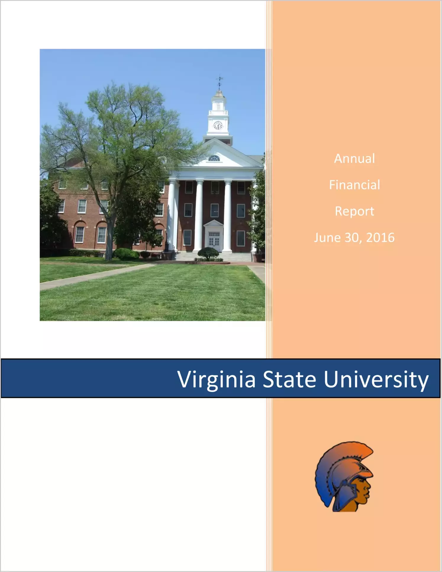 Virginia State University Financial Statement for the year ended June 30, 2016