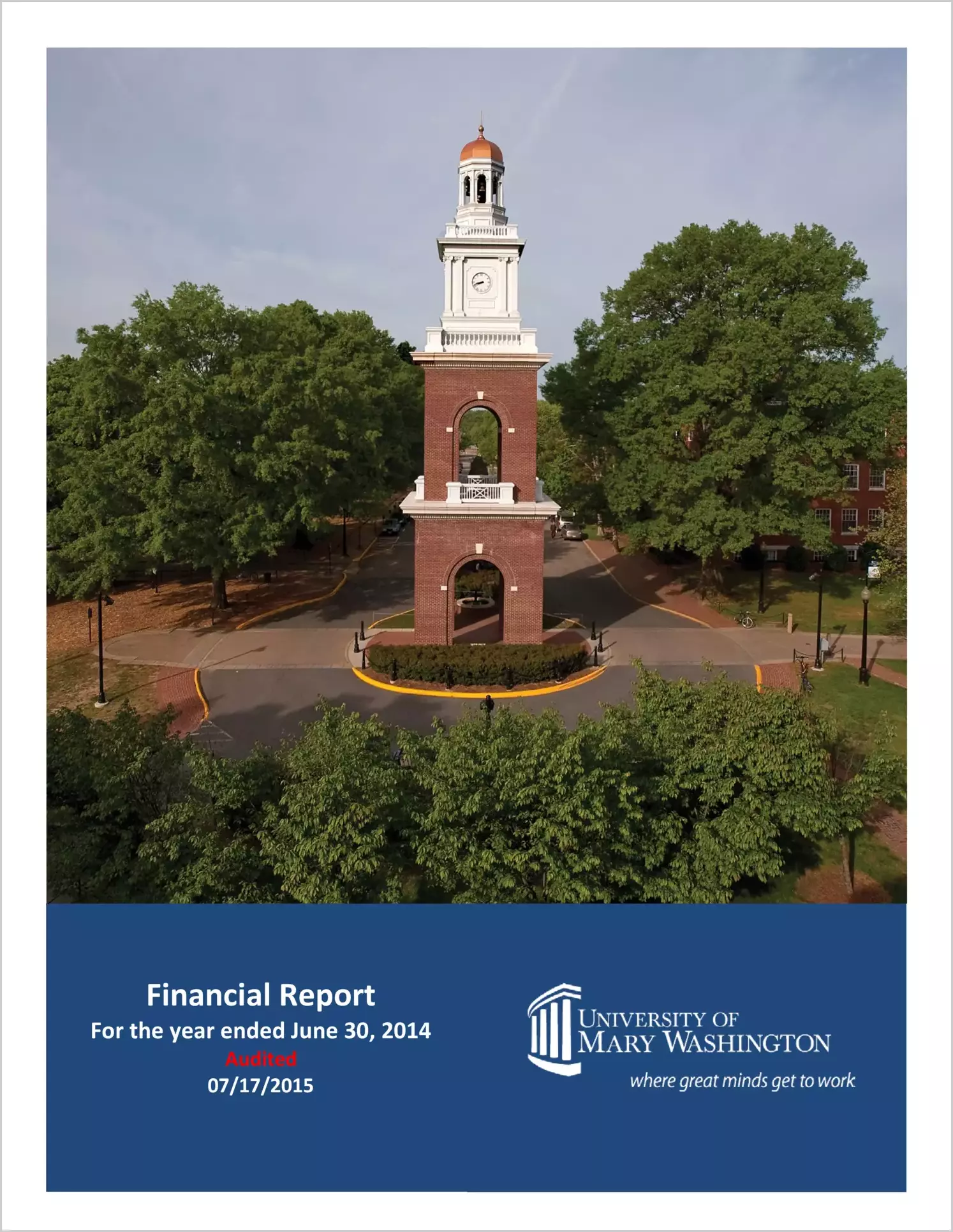 University of Mary Washington Financial Statements for the year ended June 30, 2014