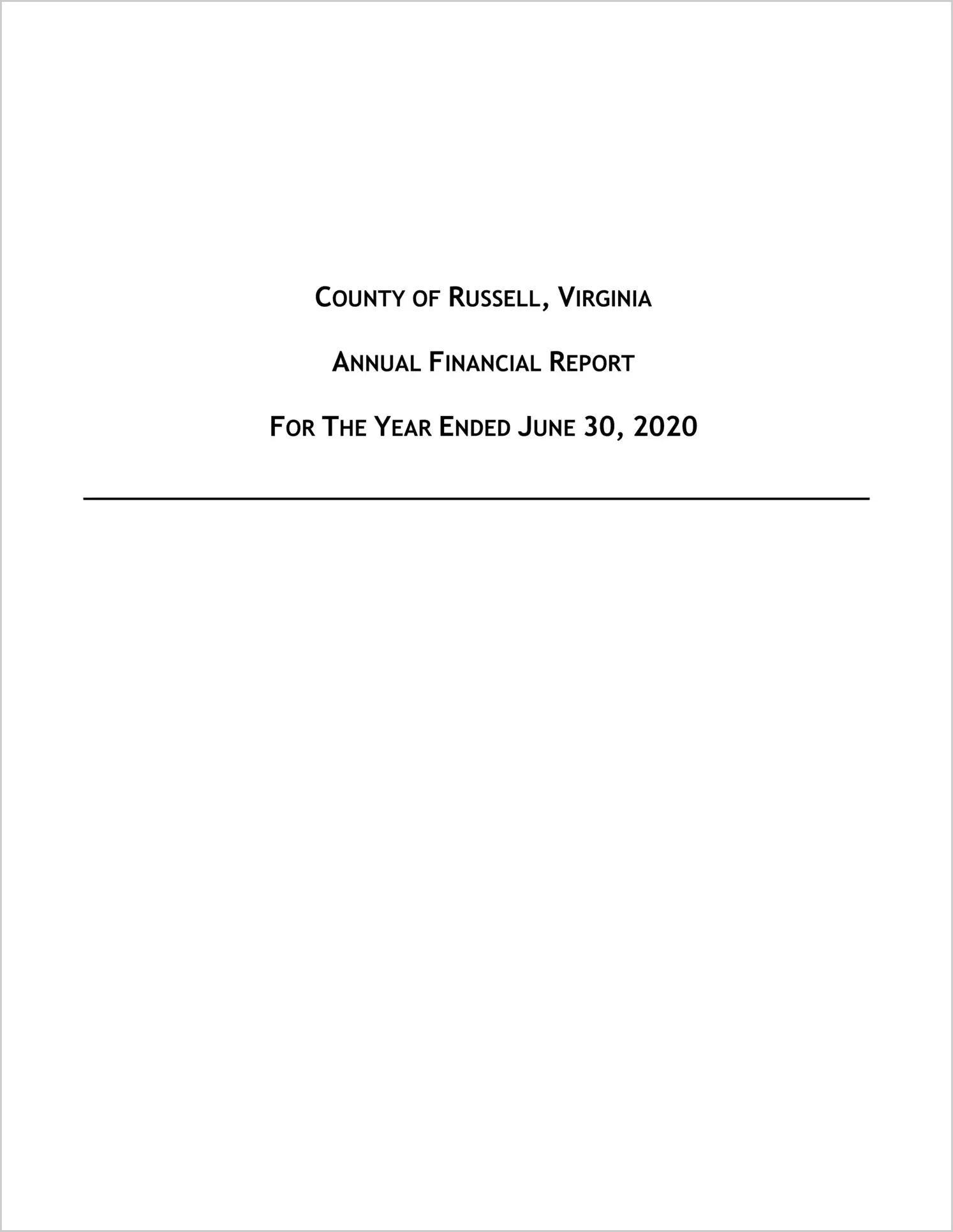 2020 Annual Financial Report for County of Russell