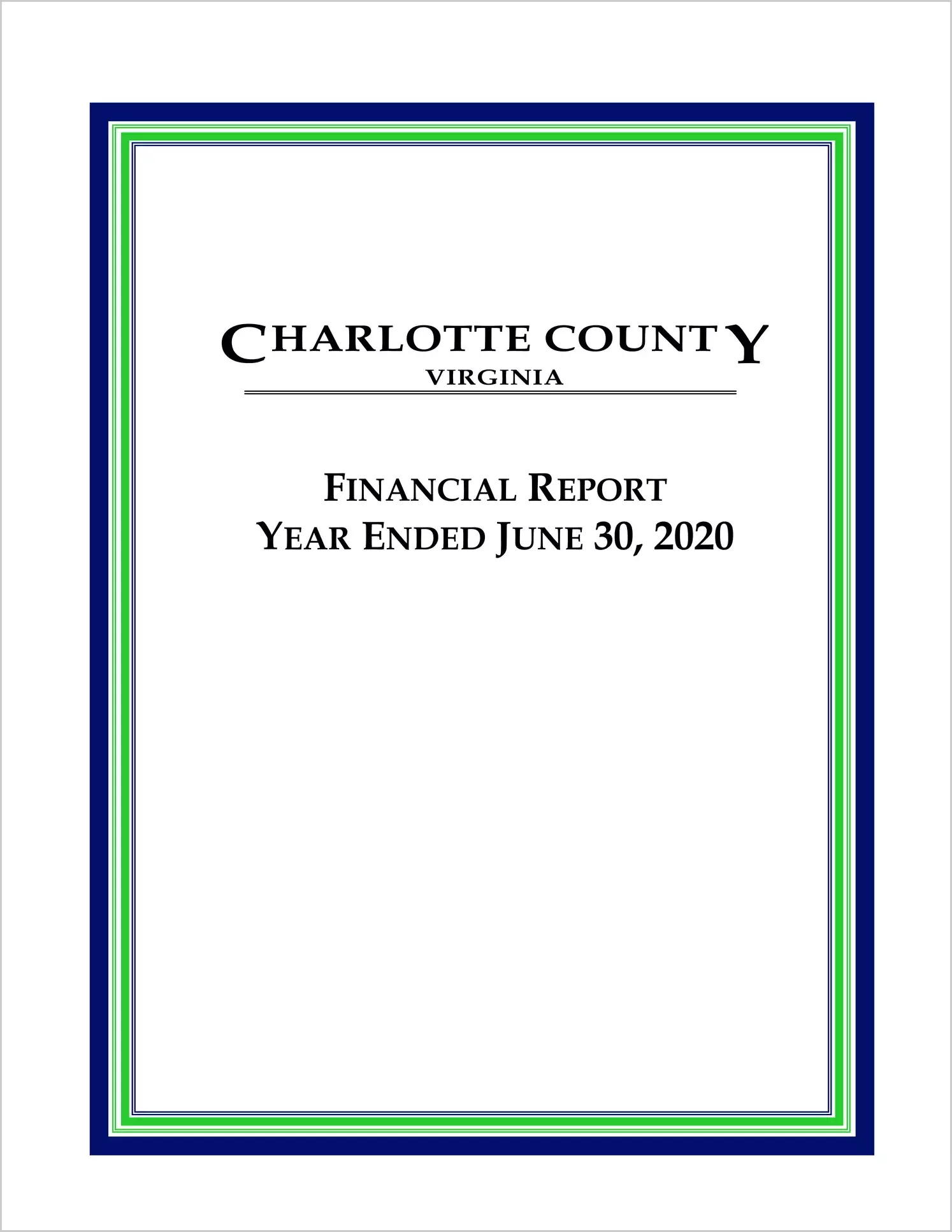 2020 Annual Financial Report for County of Charlotte