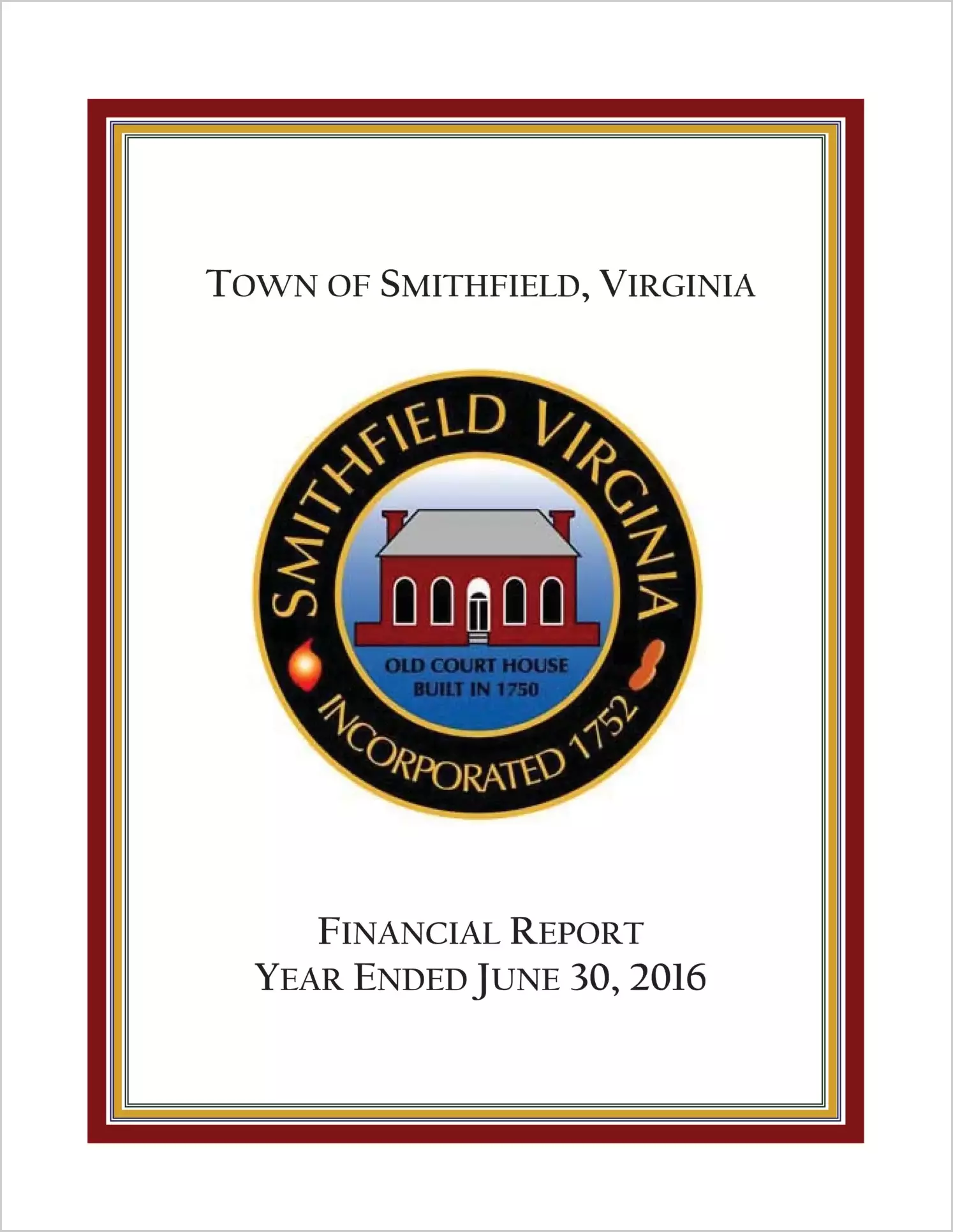 2016 Annual Financial Report for Town of Smithfield