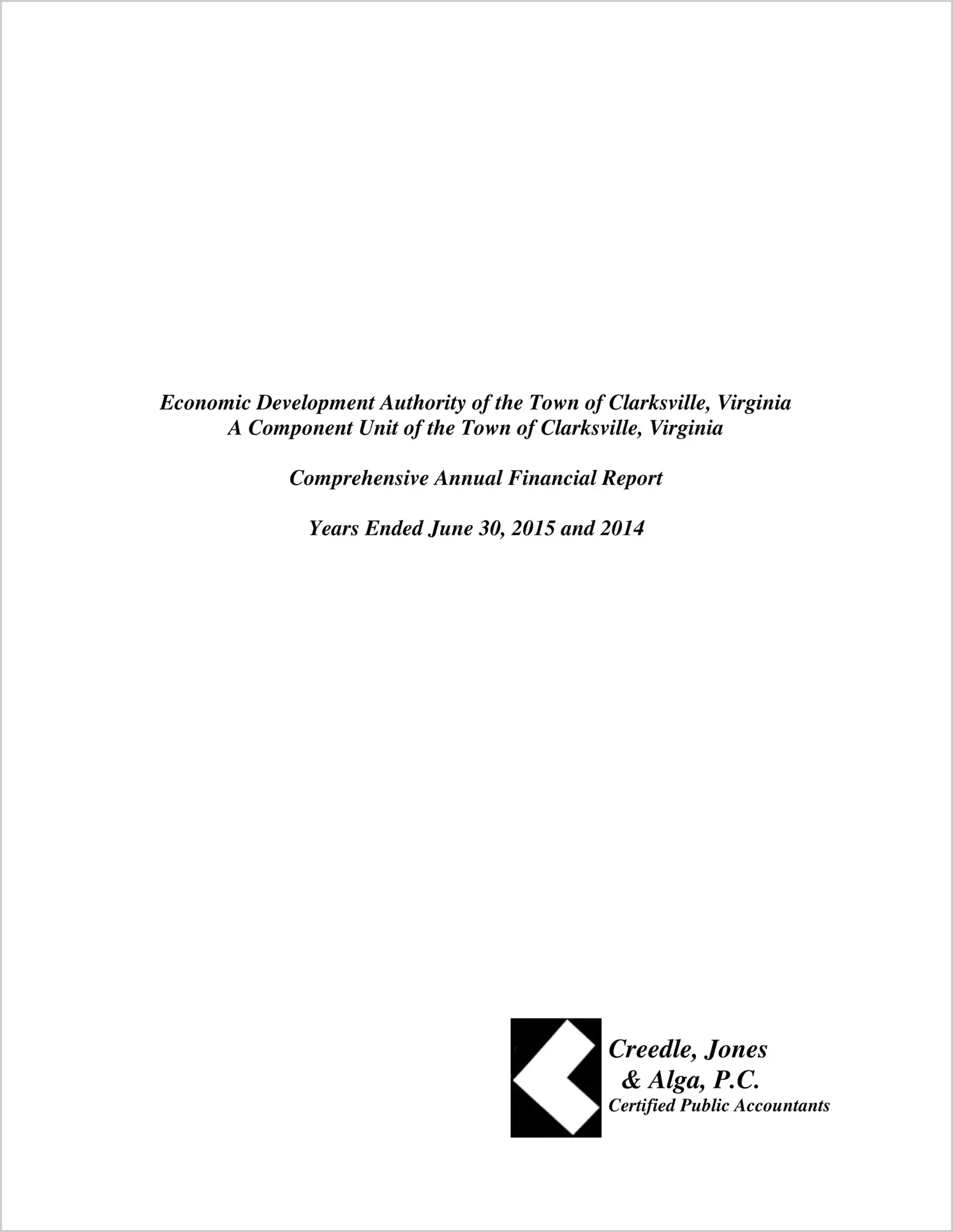 2015 ABC/Other Annual Financial Report  for Clarksville Economic Development Authority
