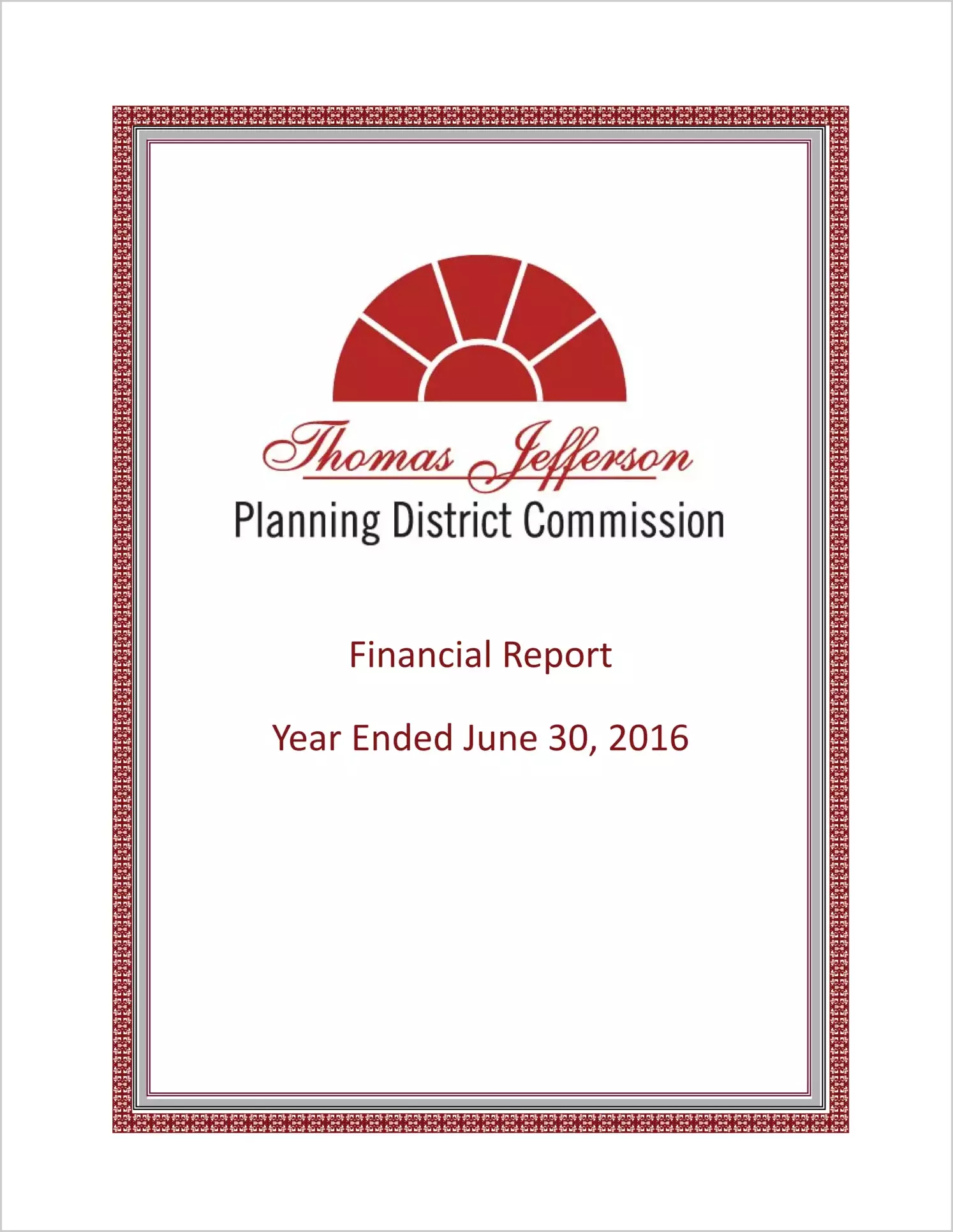 2016 ABC/Other Annual Financial Report  for Thomas Jefferson Planning District Commission