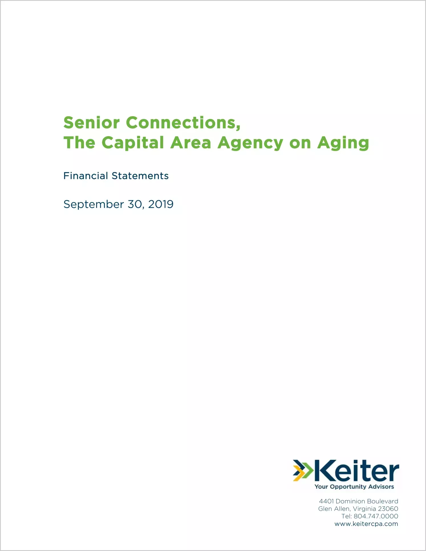 preview of 2019 ABC/Other Annual Financial Report for Capital Area Agency on Aging