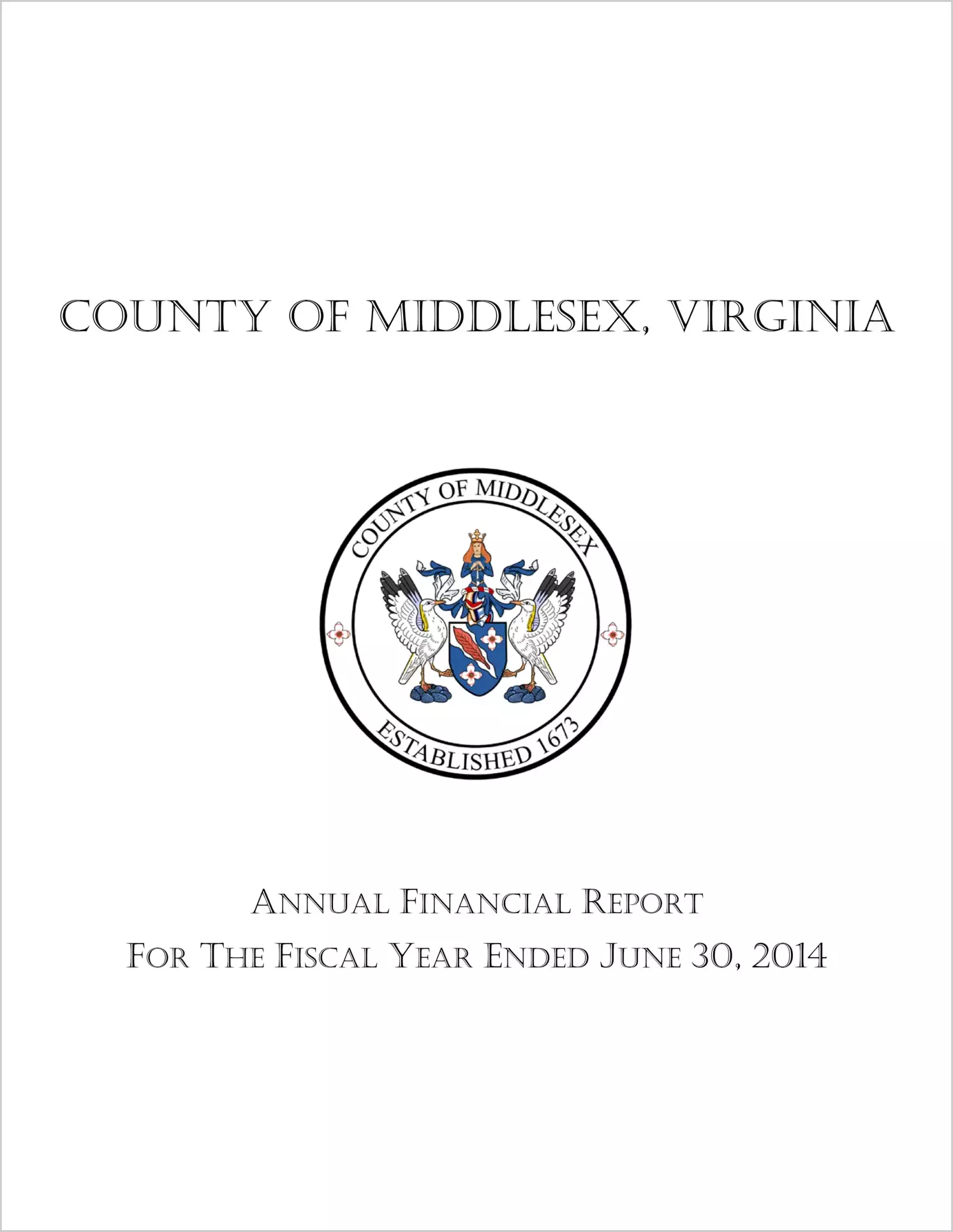 2014 Annual Financial Report for County of Middlesex