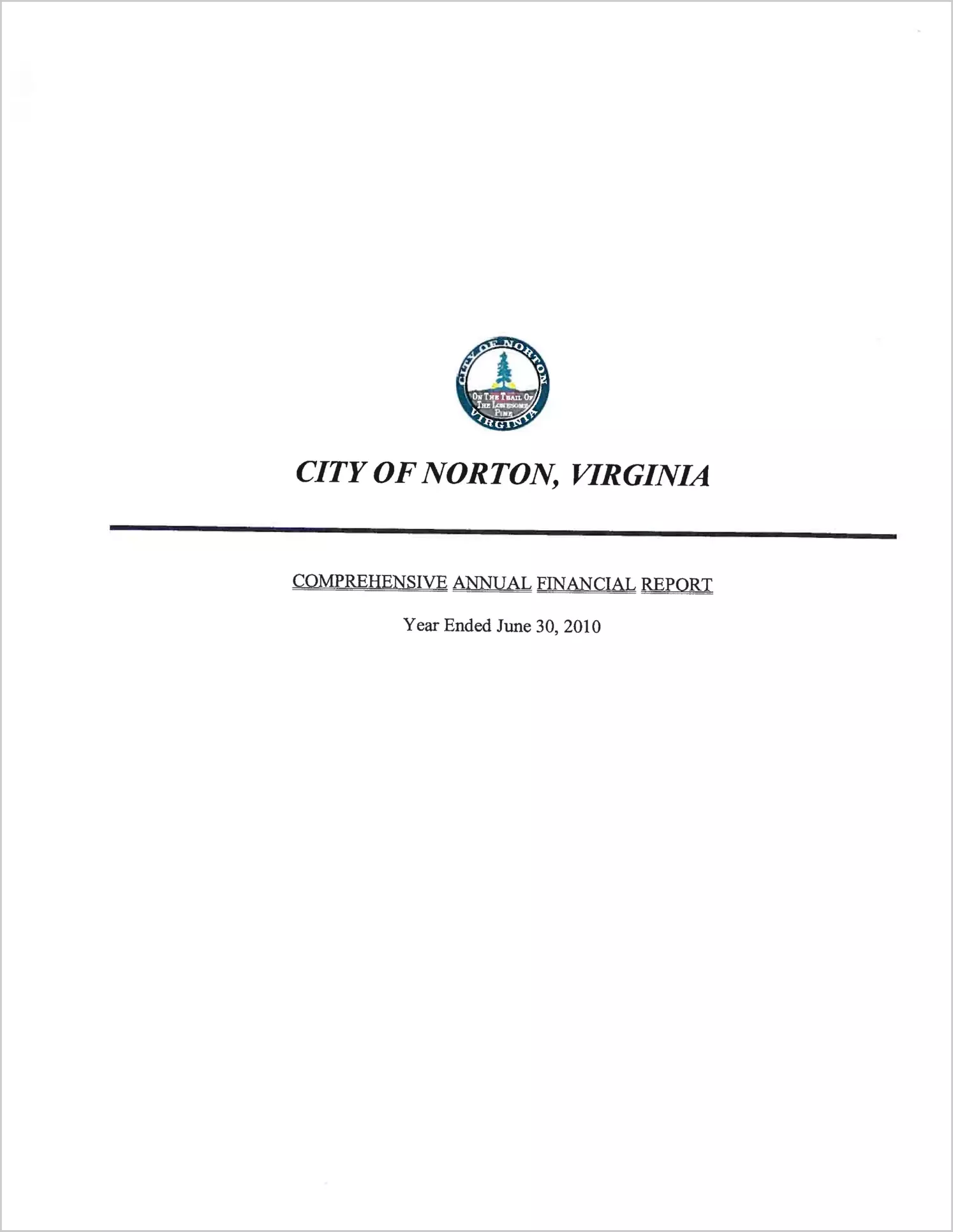 2010 Annual Financial Report for City of Norton