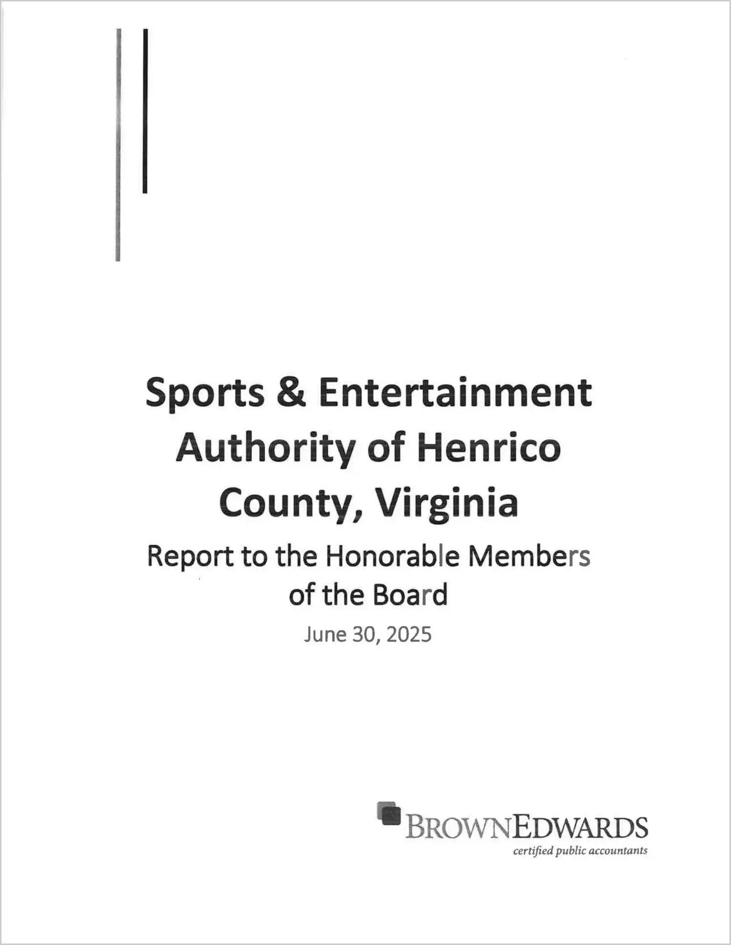 preview of 2025 ABC/Other Management Letter for Sports and Entertainment Authority of Henrico County