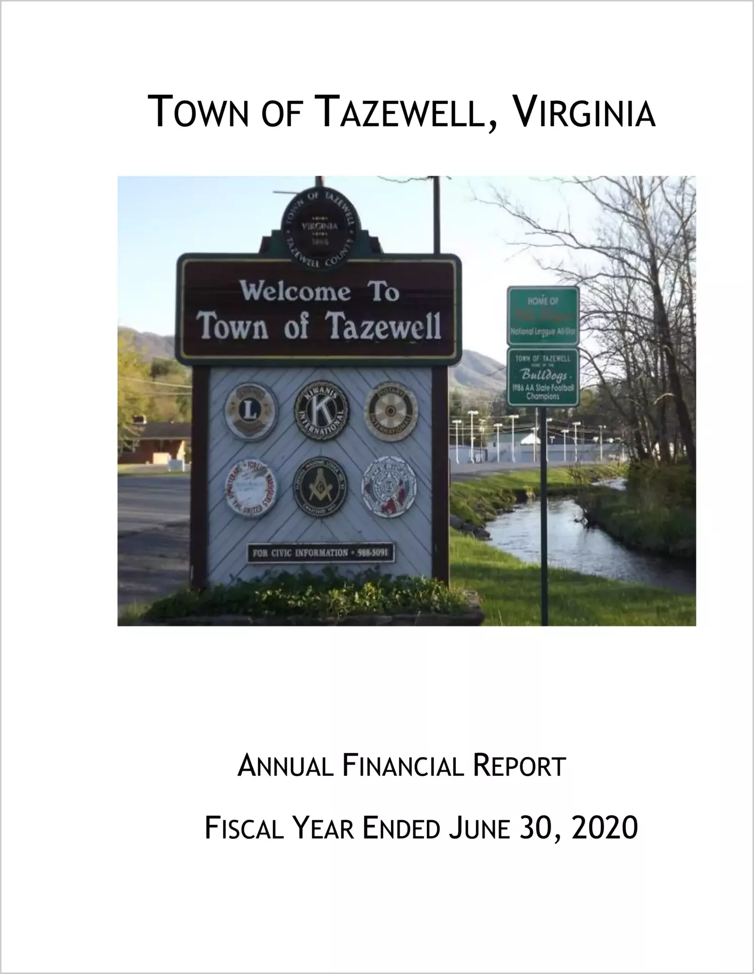 2020 Annual Financial Report for Town of Tazewell