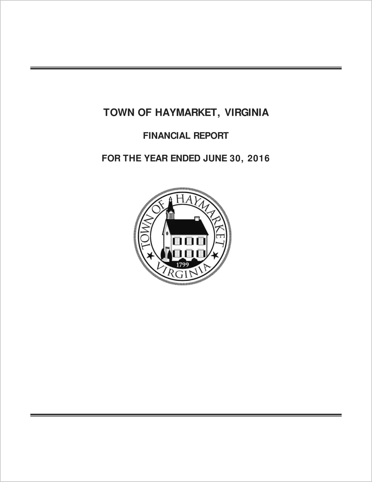 2016 Annual Financial Report for Town of Haymarket