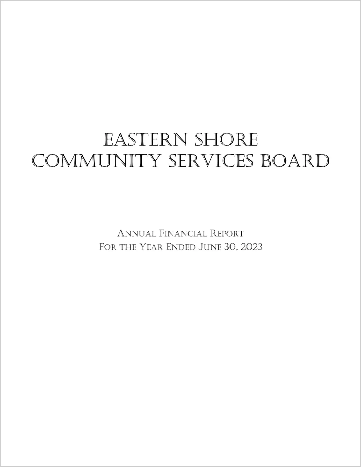 preview of 2023 ABC/Other Annual Financial Report for Eastern Shore Broadband Authority