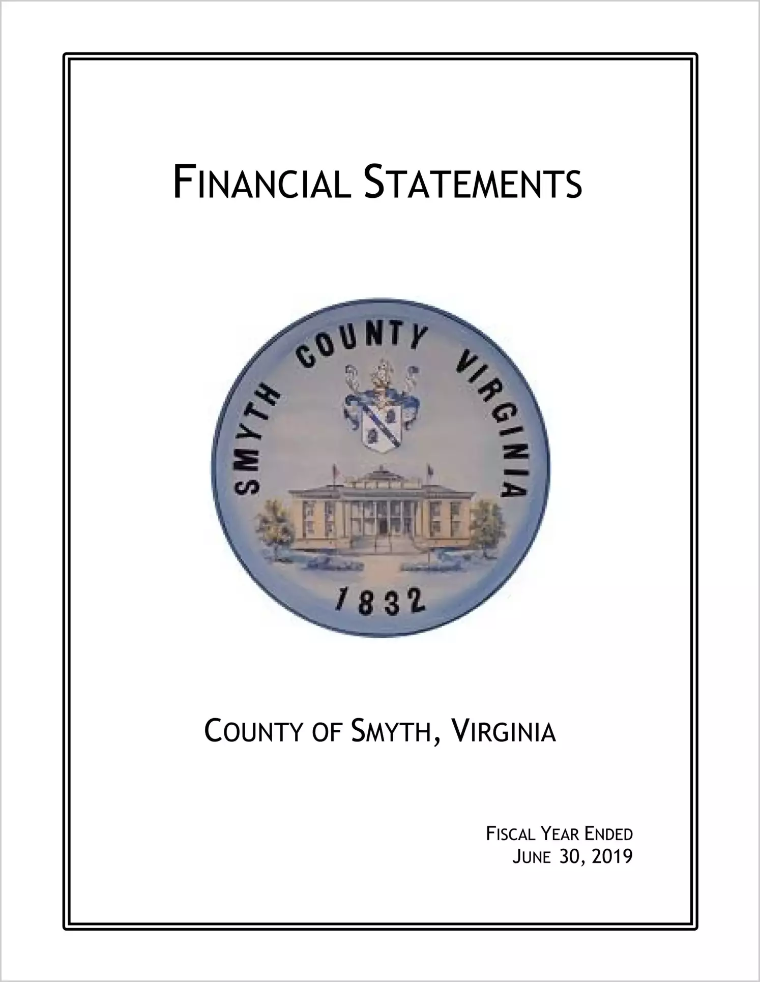 2019 Annual Financial Report for County of Smyth
