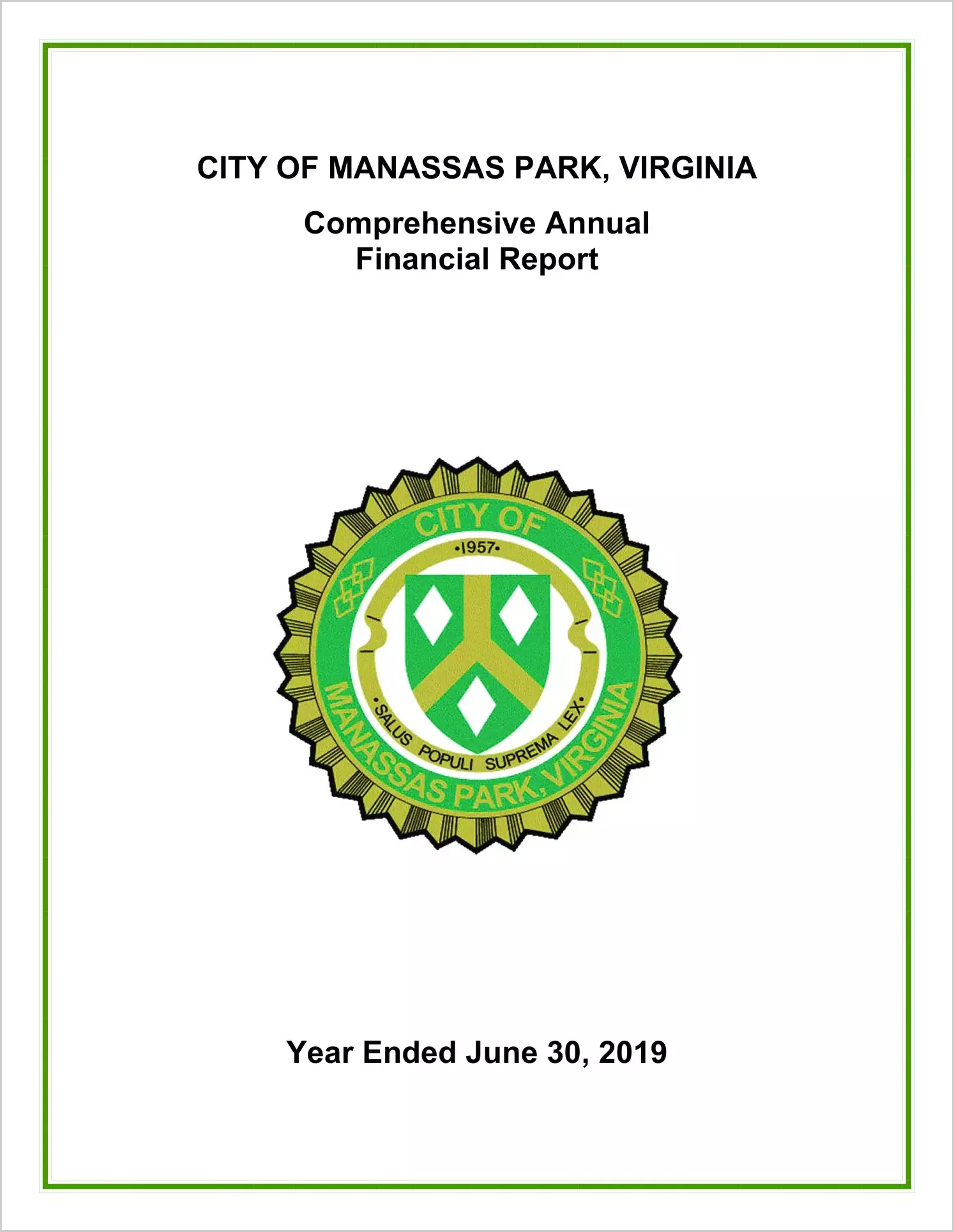 2019 Annual Financial Report for City of Manassas Park