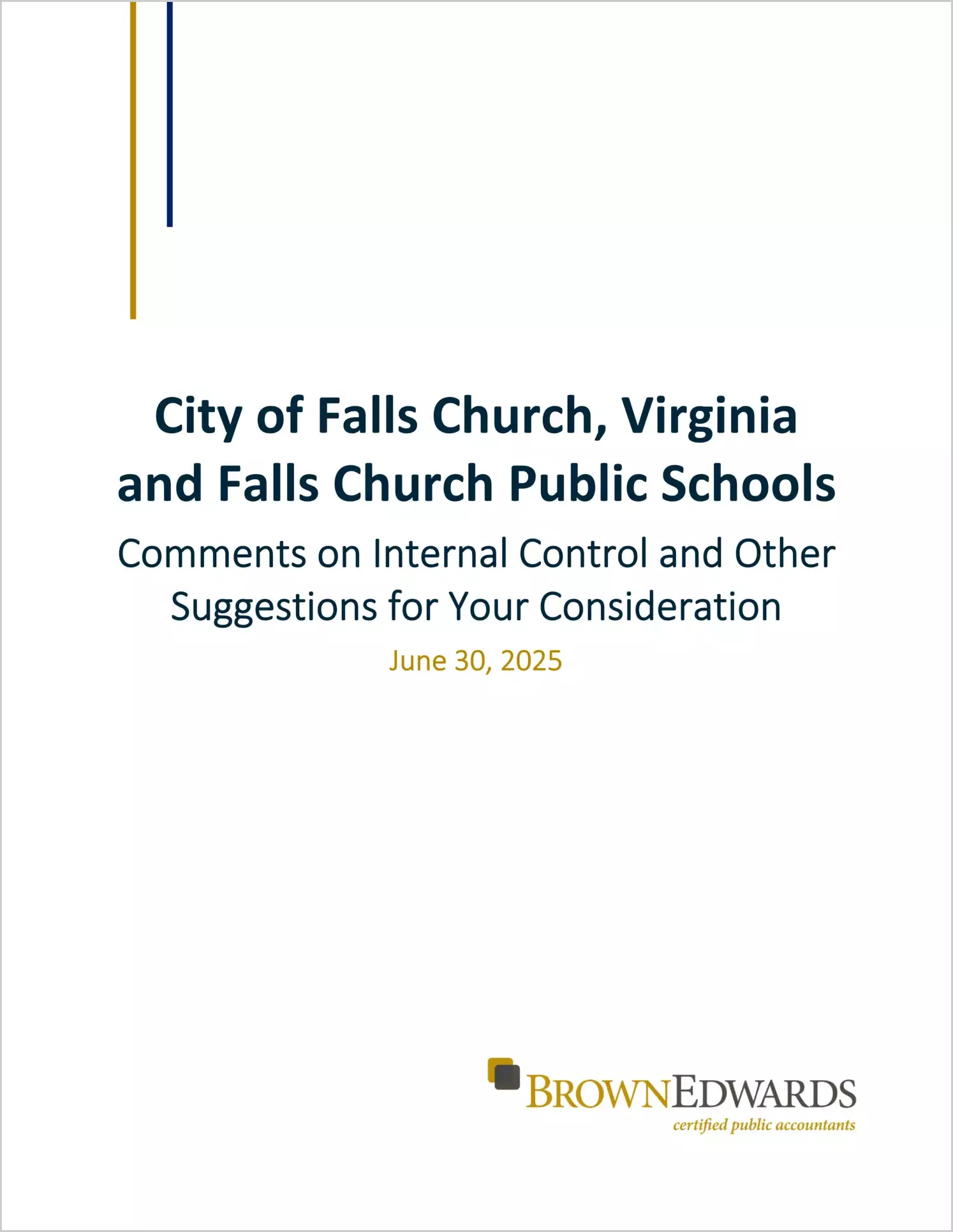 preview of 2025 Management Letter for City of Falls Church