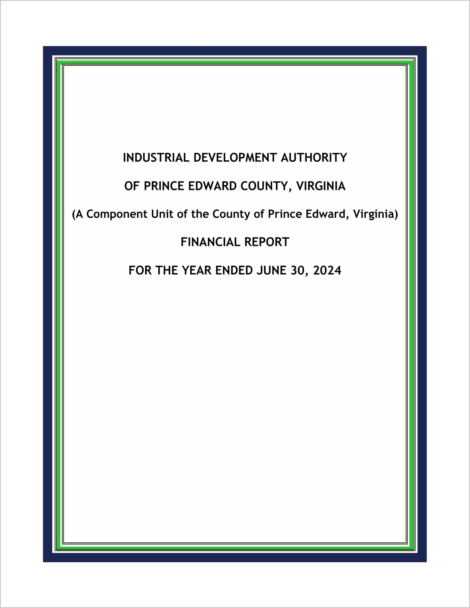 preview of 2024 ABC/Other Annual Financial Report for Prince Edward Industrial Development Authority