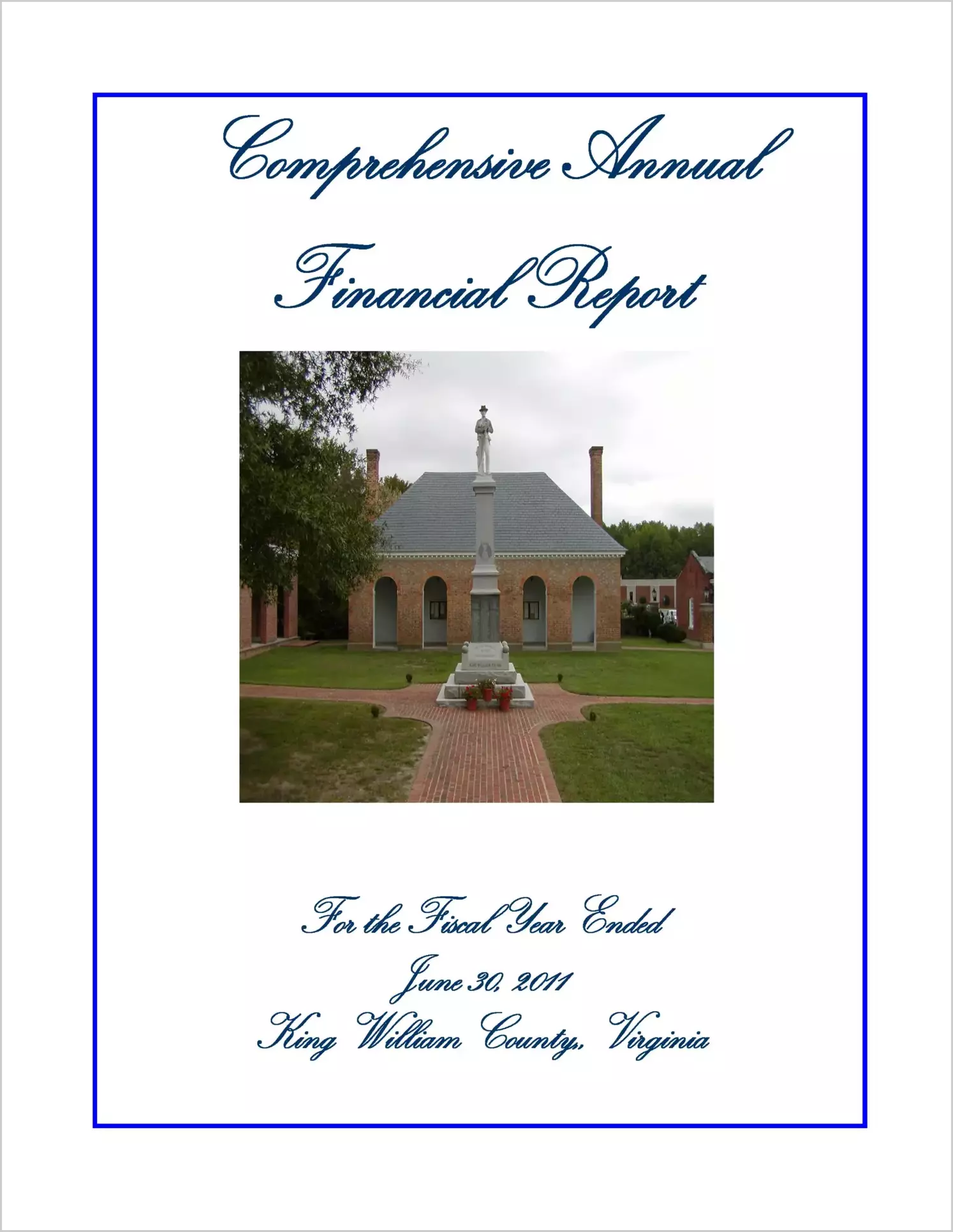2011 Annual Financial Report for County of King William
