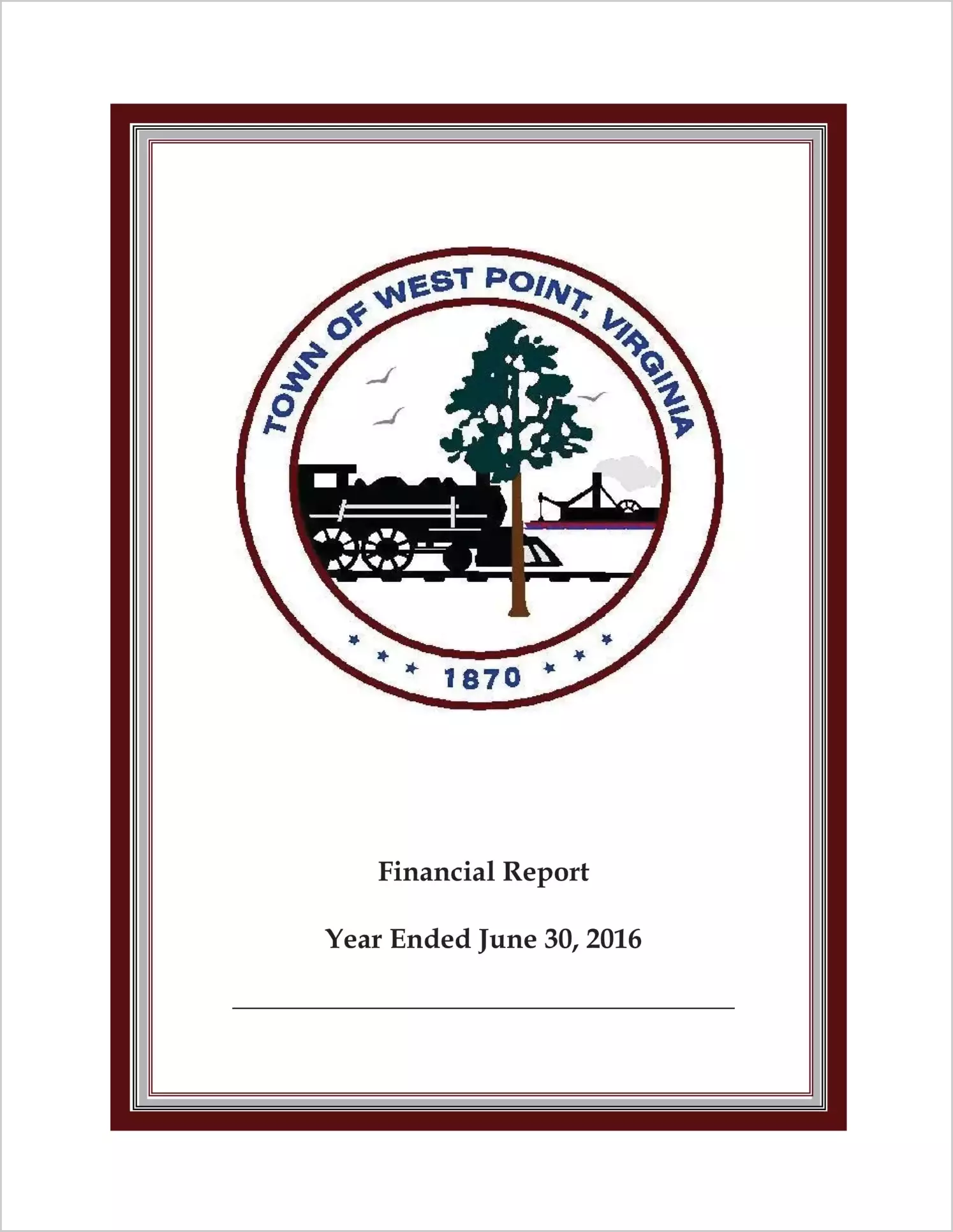 2016 Annual Financial Report for Town of West Point