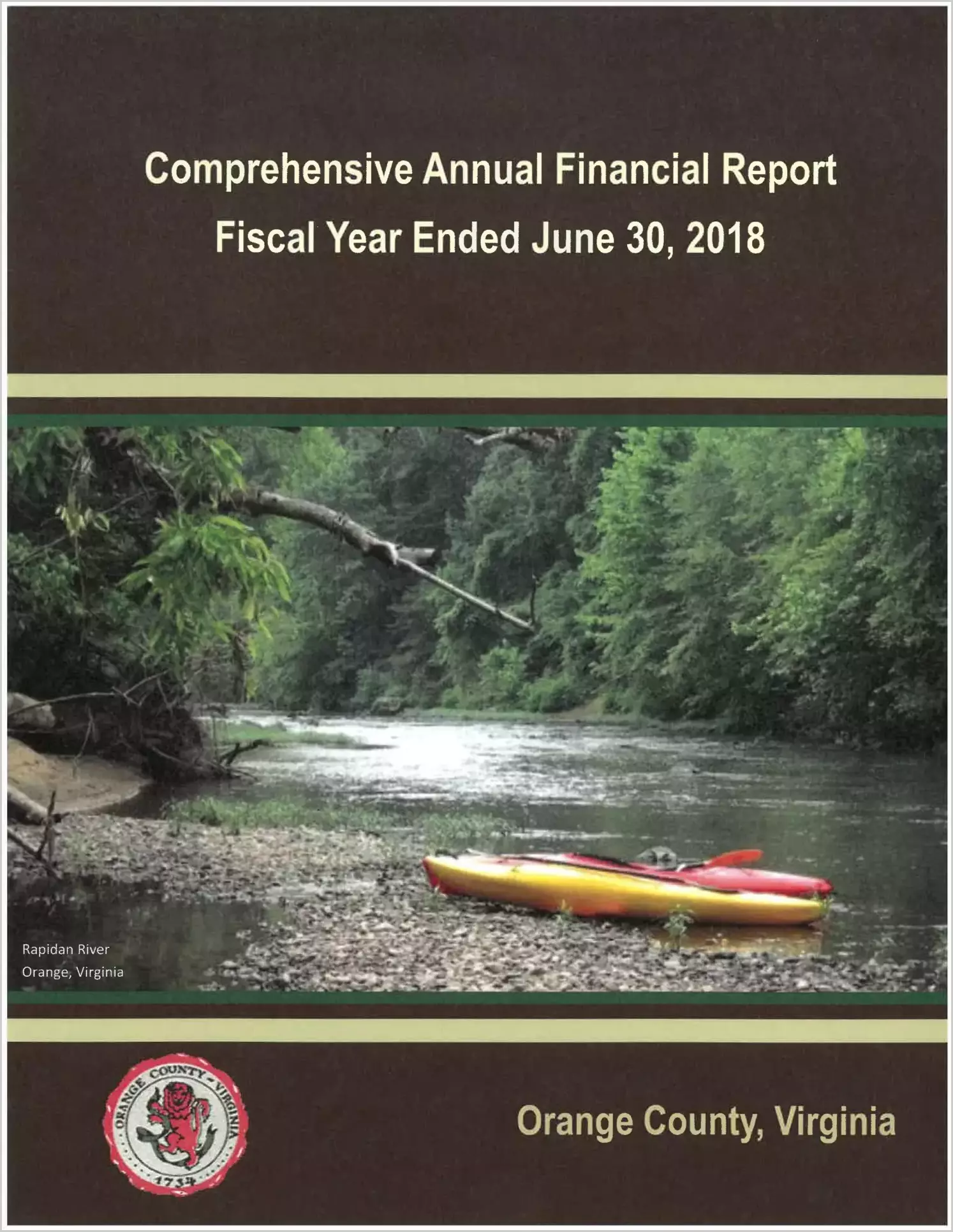 2018 Annual Financial Report for County of Orange