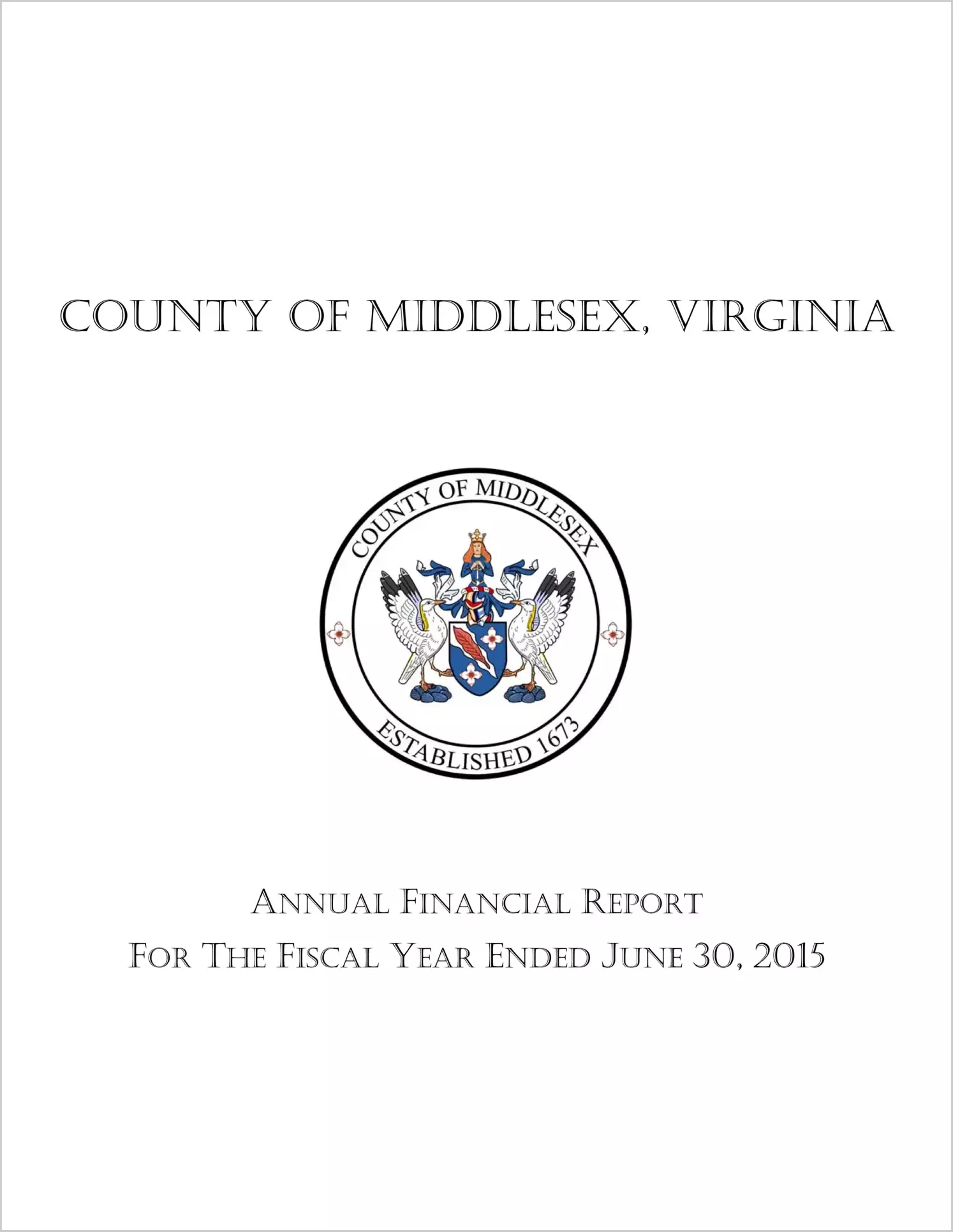 2015 Annual Financial Report for County of Middlesex
