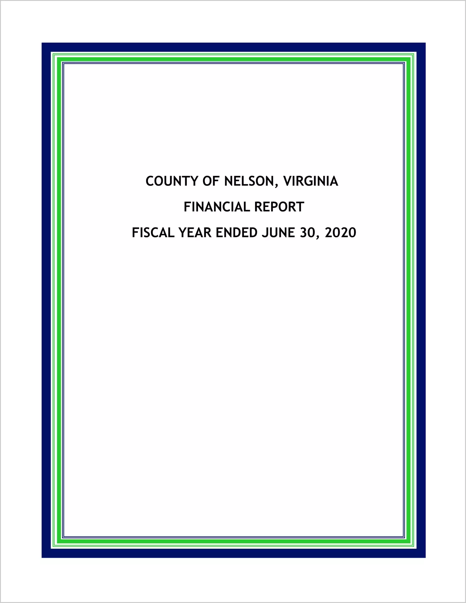2020 Annual Financial Report for County of Nelson