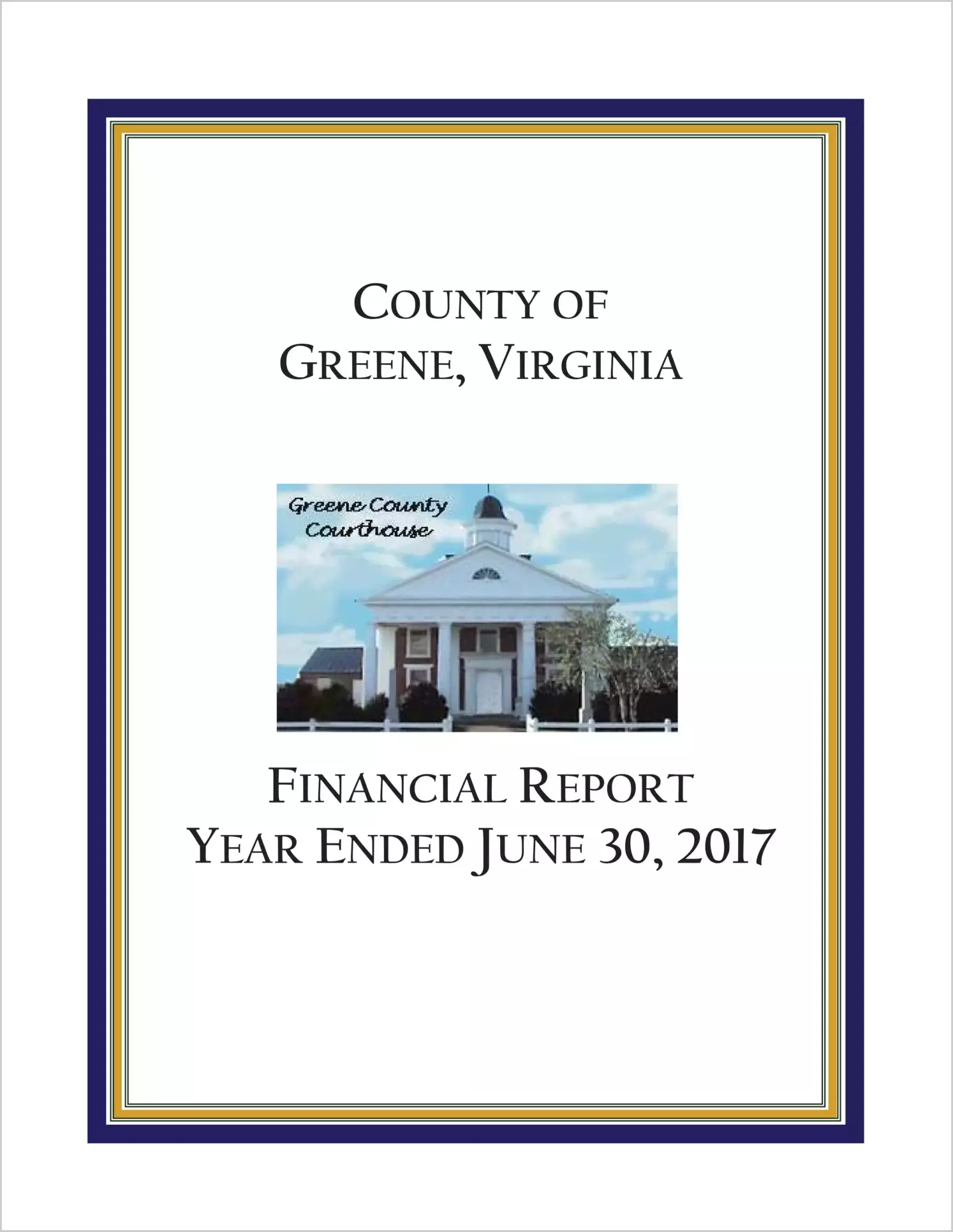 2017 Annual Financial Report for County of Greene