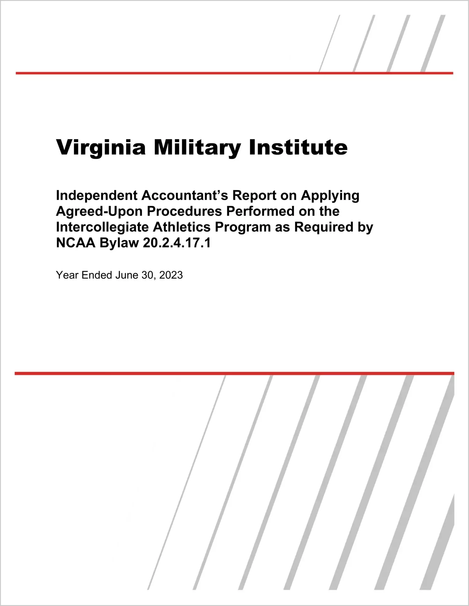 Virginia Military Institute Intercollegiate Athletics Programs for the year ended June 30, 2023