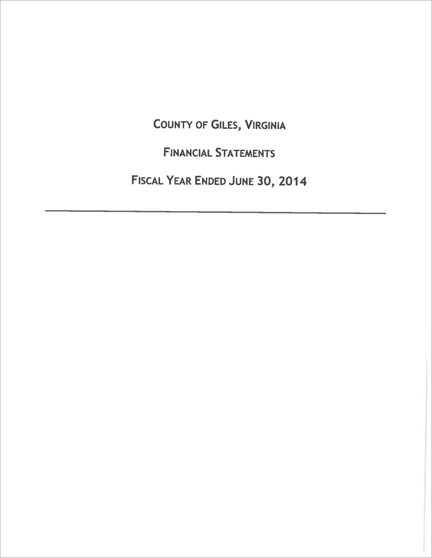 2014 Annual Financial Report for County of Giles